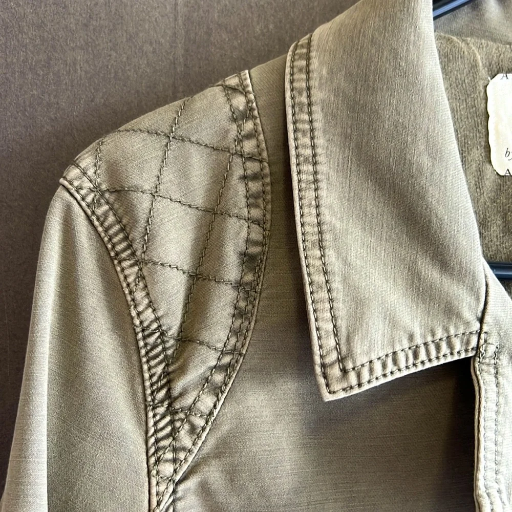 Anthropologie Army Green Moto Jacket - Picture 5 of 11